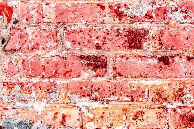 Doku, tuğla, duvar, arka plan olarak kullanılabilir. Çizik ve çatlaklarla tuğla dokusu