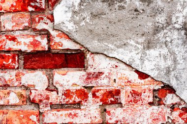 Doku, tuğla, duvar, arka plan olarak kullanılabilir. Çizik ve çatlaklarla tuğla dokusu