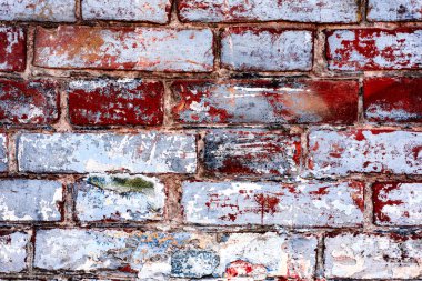 Doku, tuğla, duvar, arka plan olarak kullanılabilir. Çizik ve çatlaklarla tuğla dokusu