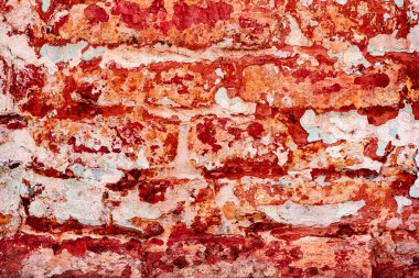 Doku, tuğla, duvar, arka plan olarak kullanılabilir. Çizik ve çatlaklarla tuğla dokusu