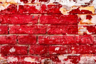 Doku, tuğla, duvar, arka plan olarak kullanılabilir. Çizik ve çatlaklarla tuğla dokusu