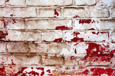 Doku, tuğla, duvar, arka plan olarak kullanılabilir. Çizik ve çatlaklarla tuğla dokusu