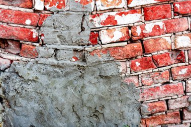 Doku, tuğla, duvar, arka plan olarak kullanılabilir. Çizik ve çatlaklarla tuğla dokusu