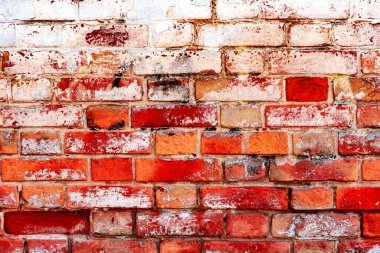 Doku, tuğla, duvar, arka plan olarak kullanılabilir. Çizik ve çatlaklarla tuğla dokusu