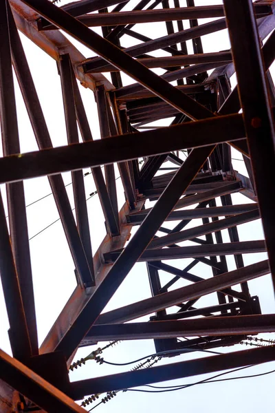 Високовольтна Електрична Вежа Високовольтна Вежа Передачі Енергії Енергетика — стокове фото