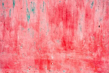 Pis kırmızı doku, metal teknenin eski yüzeyi, soyut arka plan. Kırmızıya boyanmış kırmızı metal arka plan çiziklerle