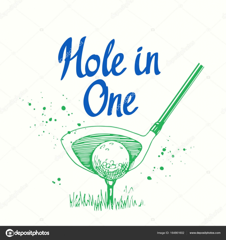 Golf Vector Set Of Hand Drawn Sports Equipment Illustration In Sketch Style On White Background Brush Calligraphy Elements For Your Design Handwritten Ink Lettering Hole In One Stock Vector Image By C Monash
