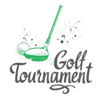 Golf. Vektör kümesi çizilmiş spor malzemeleri. İllüstrasyon kroki tarzı beyaz arka plan üzerinde. Fırça hat öğeleri tasarımınız için. El yazısı mürekkep yazı. Turnuva.