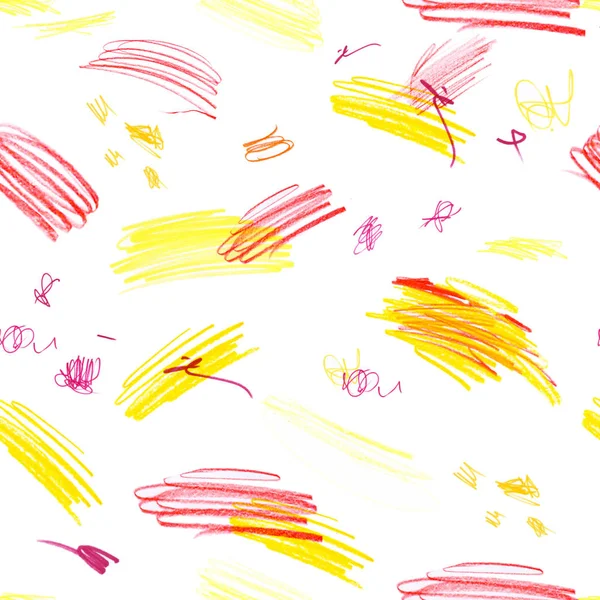 Modèle sans couture avec une texture créative. Illustration du fond des crayons de couleur. Lignes de crayon. Dessins pour enfants . — Photo