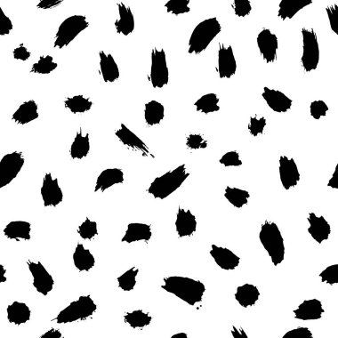Yaratıcı doku ile Seamless modeli. Boya konturları vektör arka plan. Siyah ve beyaz.