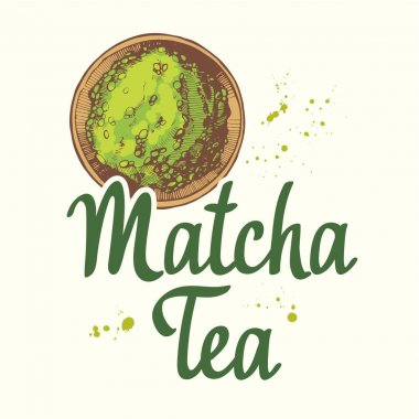 Japon etnik ve ulusal çay töreni. Matcha. Çay saati geleneklerini. Dekoratif elemanlar tasarımınız için. Vektör çizim parti sembolleri beyaz arka plan üzerinde bulunan.