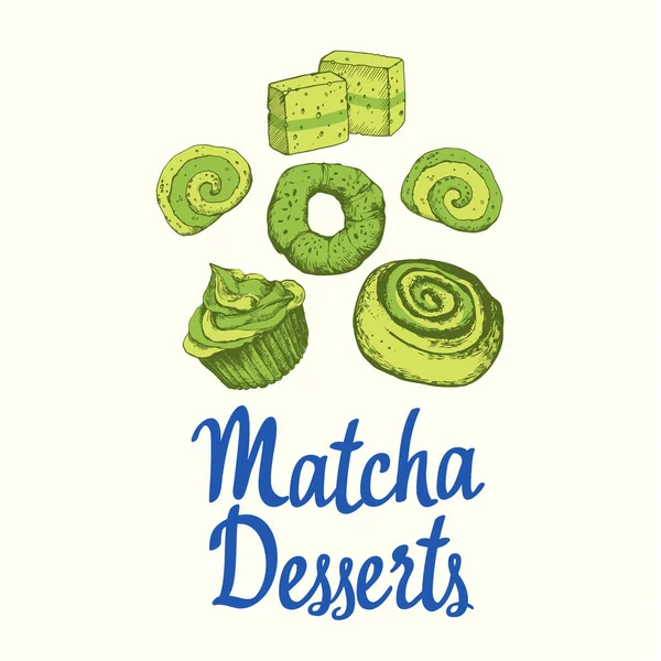 Cerimônia de chá étnica e nacional japonesa. Matcha. Tradições de chá. Elementos decorativos para o seu design. Ilustração vetorial com símbolos de festa no fundo branco . —  Vetores de Stock