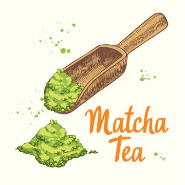 Japon etnik ve ulusal çay töreni. Matcha. Çay saati geleneklerini. Dekoratif elemanlar tasarımınız için. Vektör çizim parti sembolleri beyaz arka plan üzerinde bulunan.