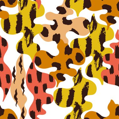 Vektör dikişsiz desen. Soyut öğelerle arka plan. Doğal tasarım.