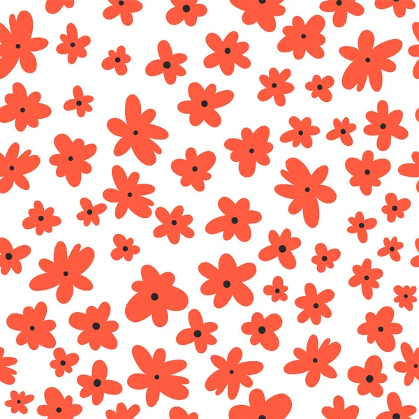 Το διάνυσμα χωρίς μοτίβο στο λευκό. Floral φόντο με λουλούδια. Φυσικός σχεδιασμός. — Διανυσματικό Αρχείο
