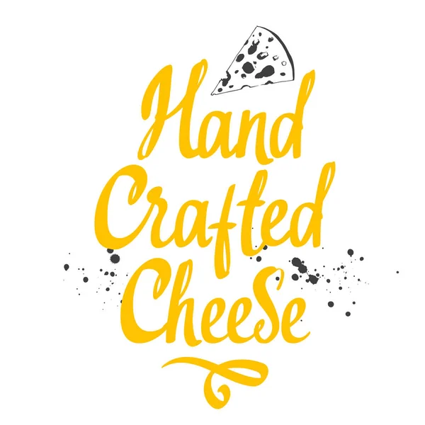 Hand crafted cheesee. Vector Illustration with brush calligraphy vectors for your design. Handwritten ink lettering. — Stock Vector