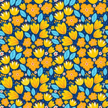 Çiçeklerle bembeyaz yapraklarla desenli çiçek deseni. Botanik vektör arka planı. Doğal parlak tasarım.