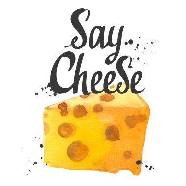 Asil peynirli suluboya çizimler: edammer, maasdam. Abur cubur barı. Çiftlik ürünleri. Taze organik gıda..