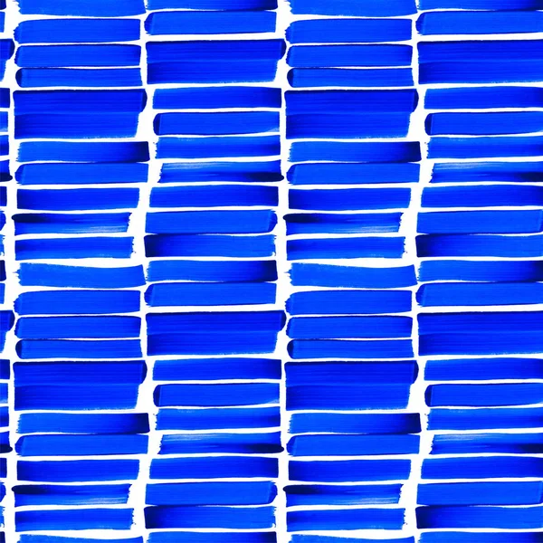 創造的なテクスチャとシームレスなパターン。ペイントストロークのインクの背景。ブルー・デコア. — ストック写真