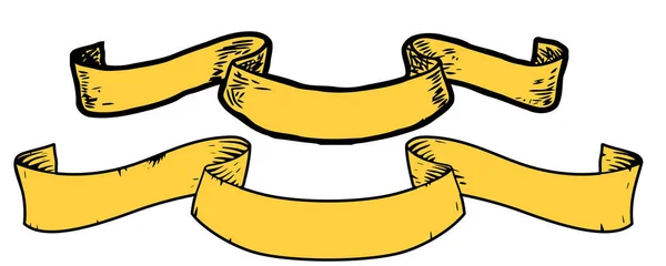 İki vektör sarı bayrak ya da şerit