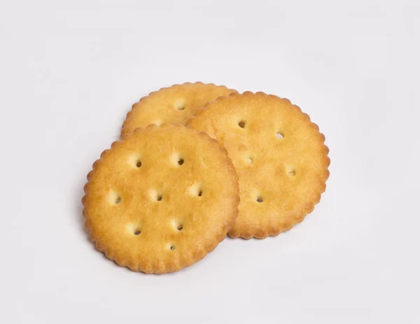 Beyaz arka plan ile izole yuvarlak bisküvi