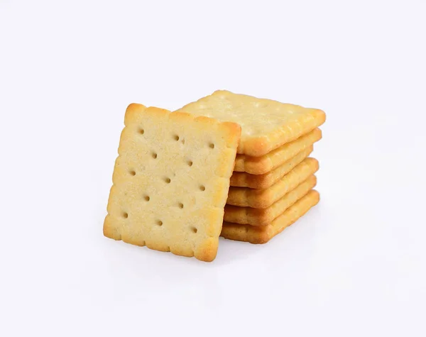 Salted Squar Biscuits Isolated — Stock Photo, Image