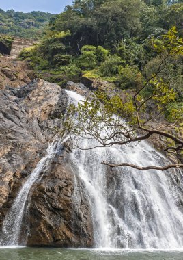 Dudhsagar şelale ile mevcut demiryolu Köprüsü.