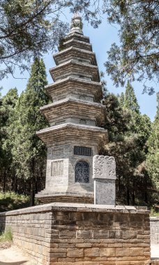 Forest pagodas Talin in the Shaolin Monastery. clipart
