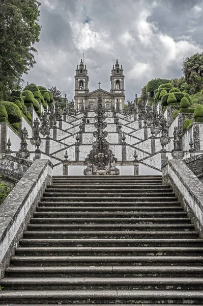 Portugal, Braga. La escalera que conduce al templo de Bom Je —  Fotos de Stock