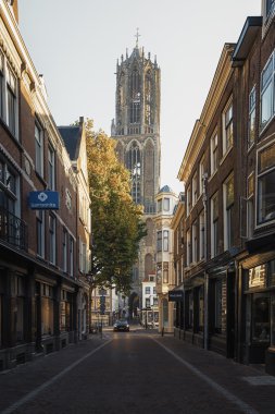 Utrecht eski kasaba alışveriş sokak Zadelstraat 