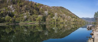 Doğal nehir Moselle, Almanya.