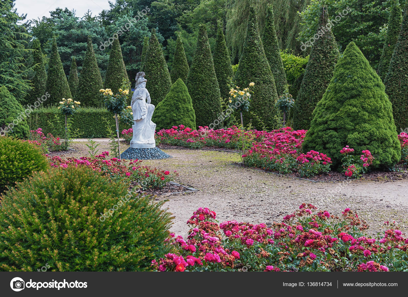 Images of the Portuguese garden in the park Mondo Verde. Stock