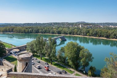 Pont D'Avignon Avignon Şehir Parkı Doms kayada görüldü