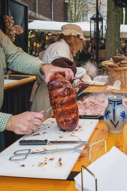 Lezzetli kızarmış jambon Deventer Dickens Festivali Satılık