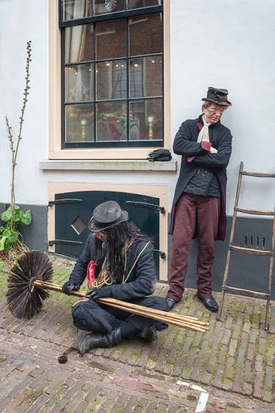 烟囱清扫工过年的时候狄更斯在荷兰 Deventer 狄更斯的名著中的人物之一 — 图库照片