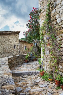 Köyün Saint Montan Fransa'nın Ardèche bölgedeki izlenimi
