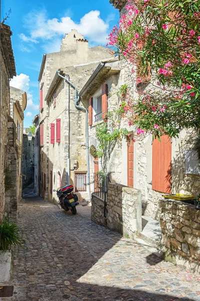 Parked motor in a street  of the village Viviers in the Ardeche — Stock Photo, Image