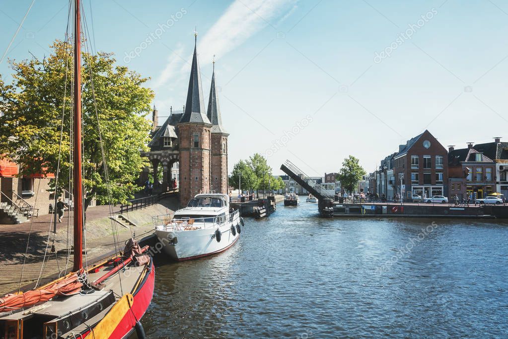 De Sneeker Waterpoort is the symbol of the Frisian town of Sneek
