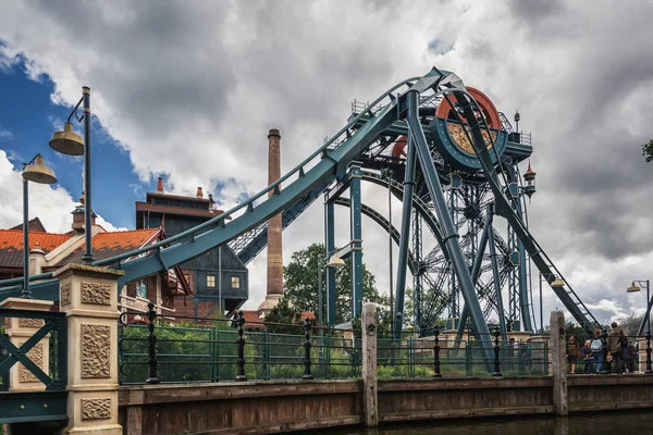 The dive coaster The Baron at the amusement park Efteling in the Netherlands — Stock Photo, Image