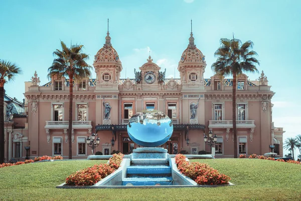 Mônaco Setembro 2018 Espelho Parque Frente Casino Monte Carlo — Fotografia de Stock