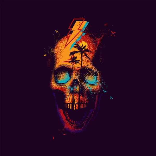 Skull _ sun _ 01 — Stockový vektor