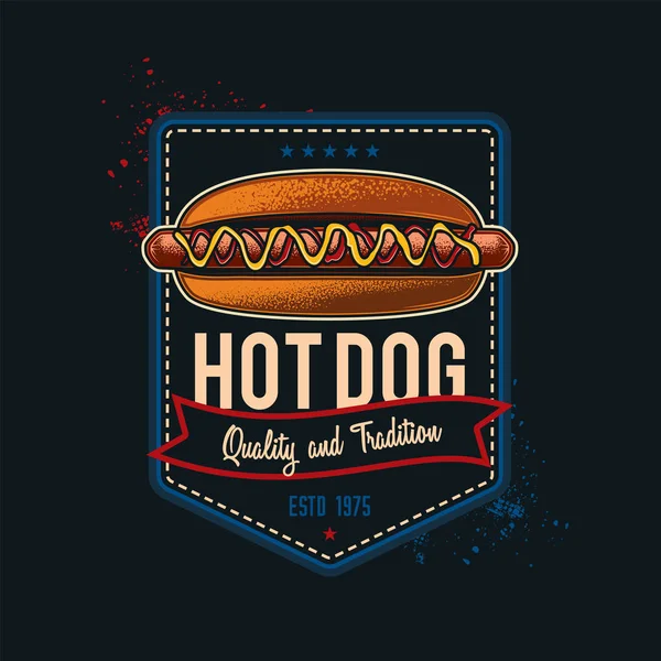 Emblema _ hot _ dog _ 02 — Vetor de Stock
