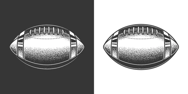 Orijinal Monokrom Vektör Çizimi Amerikan Futbol Topunun Eski Stili — Stok Vektör