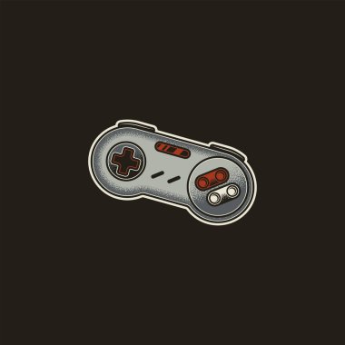 8-bit konsollardan retro oyun alanı. Orijinal vektör illüstrasyonu, geçmişe dönük simge.
