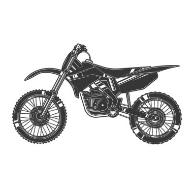 Özgün taslak çizimi. Motokros için motosiklet.