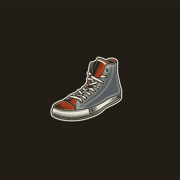 Illustrazione Vettoriale Originale Icona Stile Retrò Sneakers Vintage — Vettoriale Stock