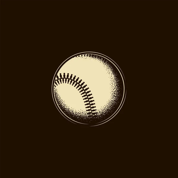 Ilustração Vetorial Original Uma Bola Basebol Estilo Vintage — Vetor de Stock