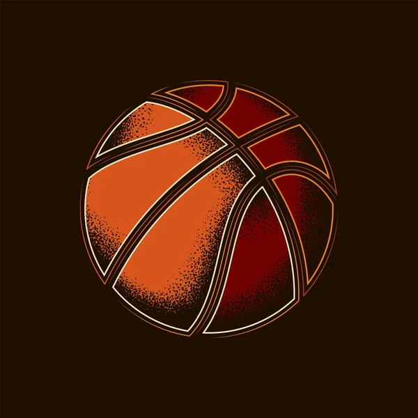 Original Vector Illustration Basketball Ball Vintage Style — Stock Vector