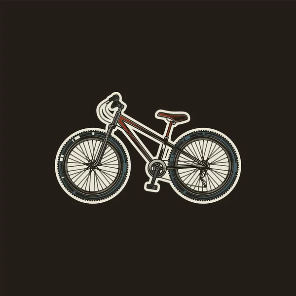 Original Vektor Illustration Ikon Retrostil Sport Cykel Med Stora Hjul — Stock vektor