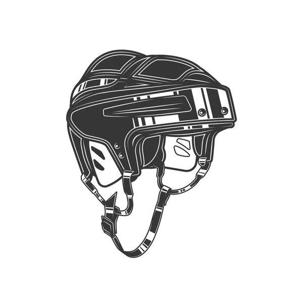 Original Outline Illustration Hockey Helmet Vintage Style — Stock Vector